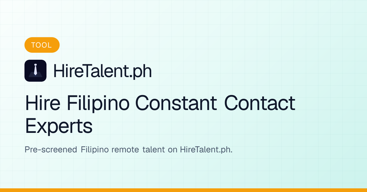 Hire Filipino Constant Contact Experts | HireTalent.ph