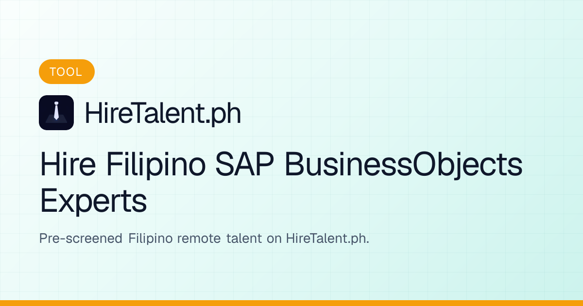 Hire Filipino SAP BusinessObjects Experts | HireTalent.ph