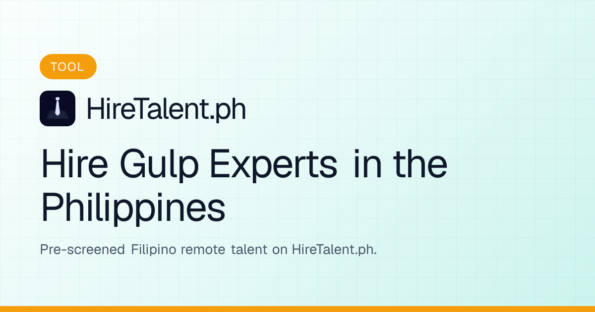 Hire Gulp Experts in the Philippines | HireTalent.ph