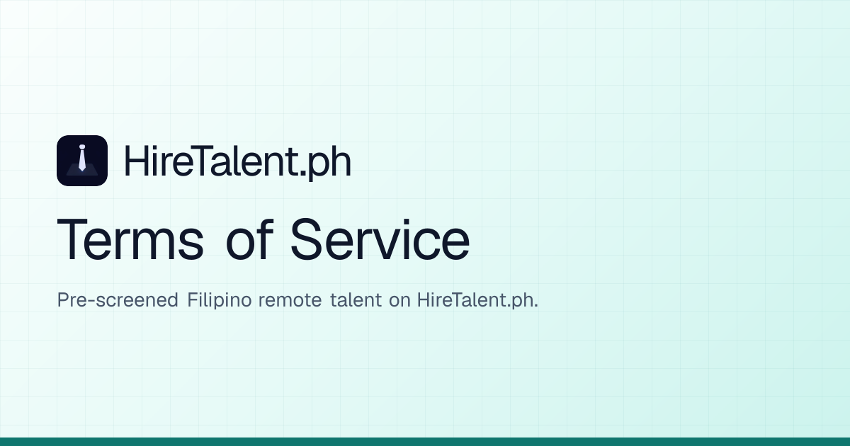 Terms of Service | HireTalent.ph